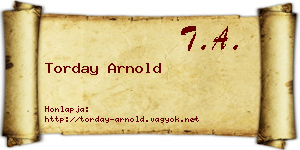 Torday Arnold névjegykártya
